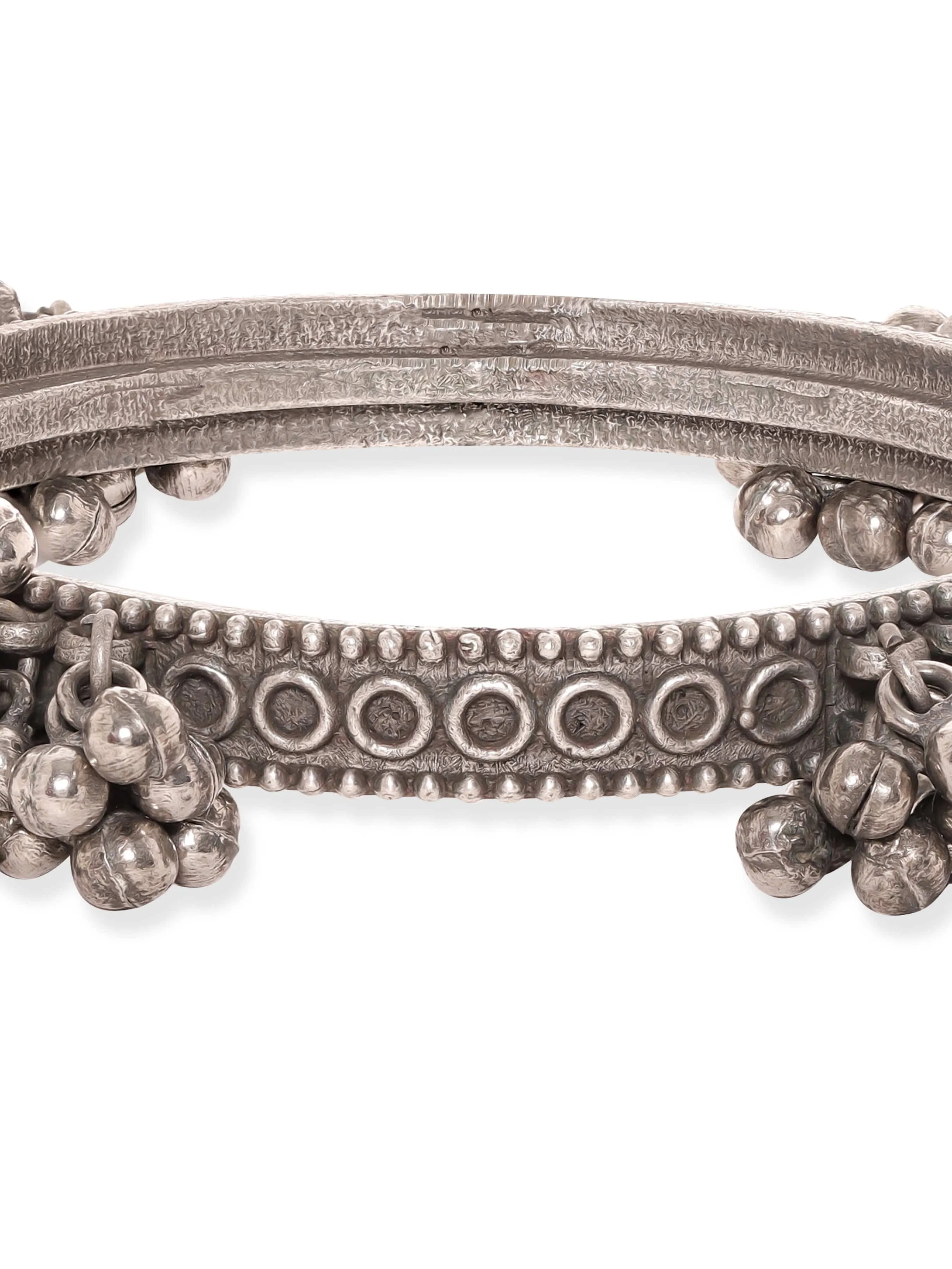 Rubans Oxidized Silver-Plated Ghumroo Beaded Traditional Bangle