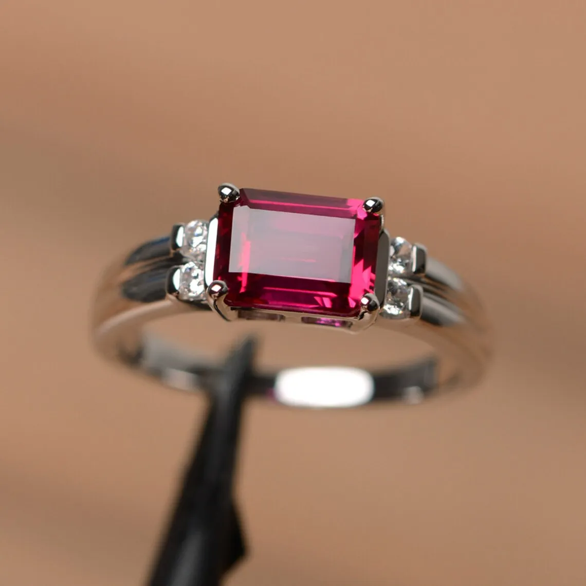 Ruby Promise Ring - 925 Sterling Silver RIng