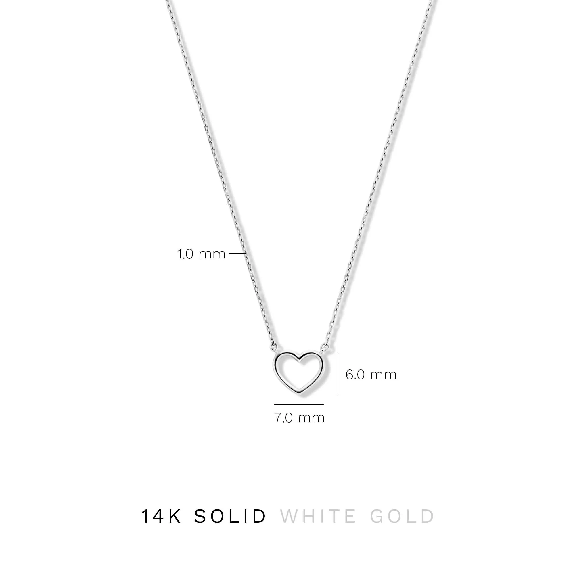 Saint Germain Amore 14 karat white gold necklace with heart