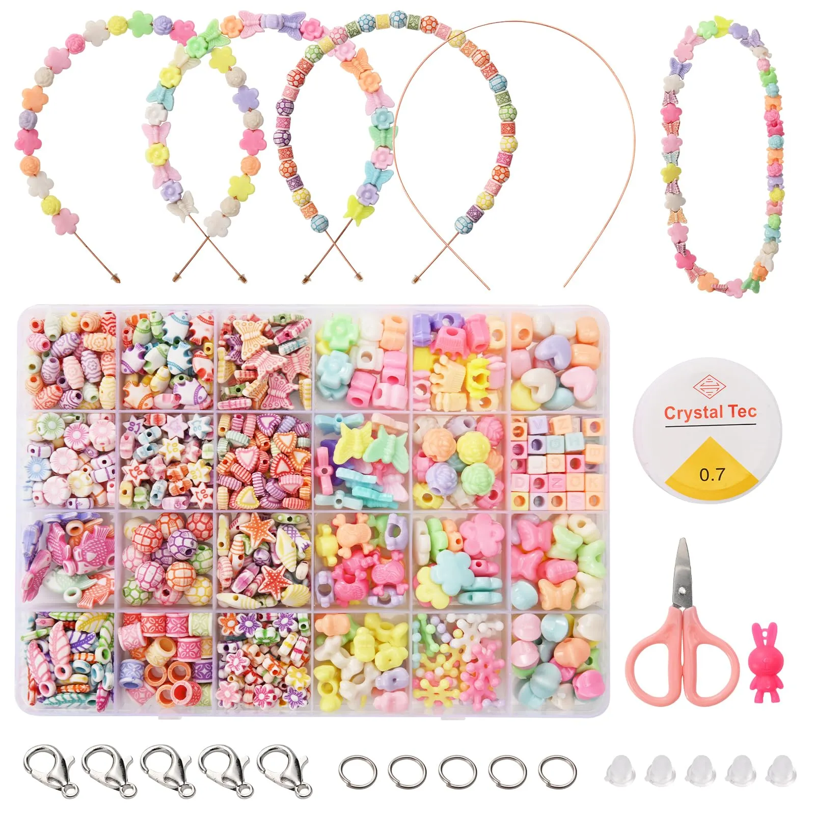 Satmarhz Jewellery Making Kit for Girls, Bracelet Making Kit for Kids DIY Colorful Bracelet Necklace Making, Activity Games for Girls Age 6-12 Years Old