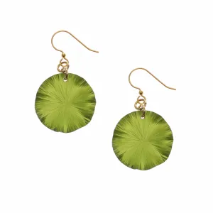 Small Sour Candy Apple Anodized Lily Pad Leaf Drop Earrings