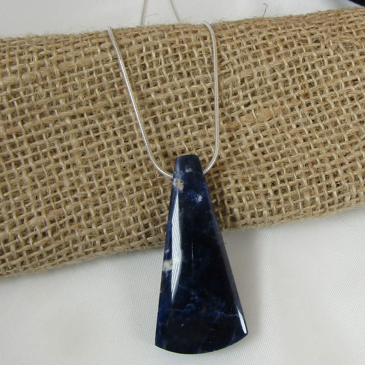 Sodalite Pendant Necklace on Silver Chain