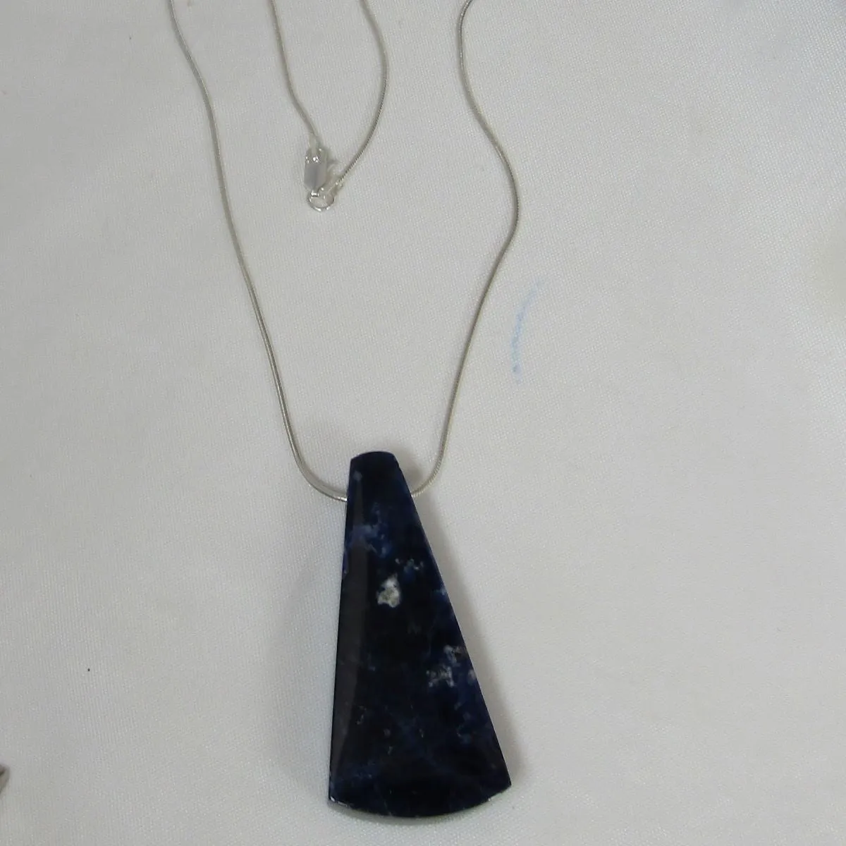 Sodalite Pendant Necklace on Silver Chain