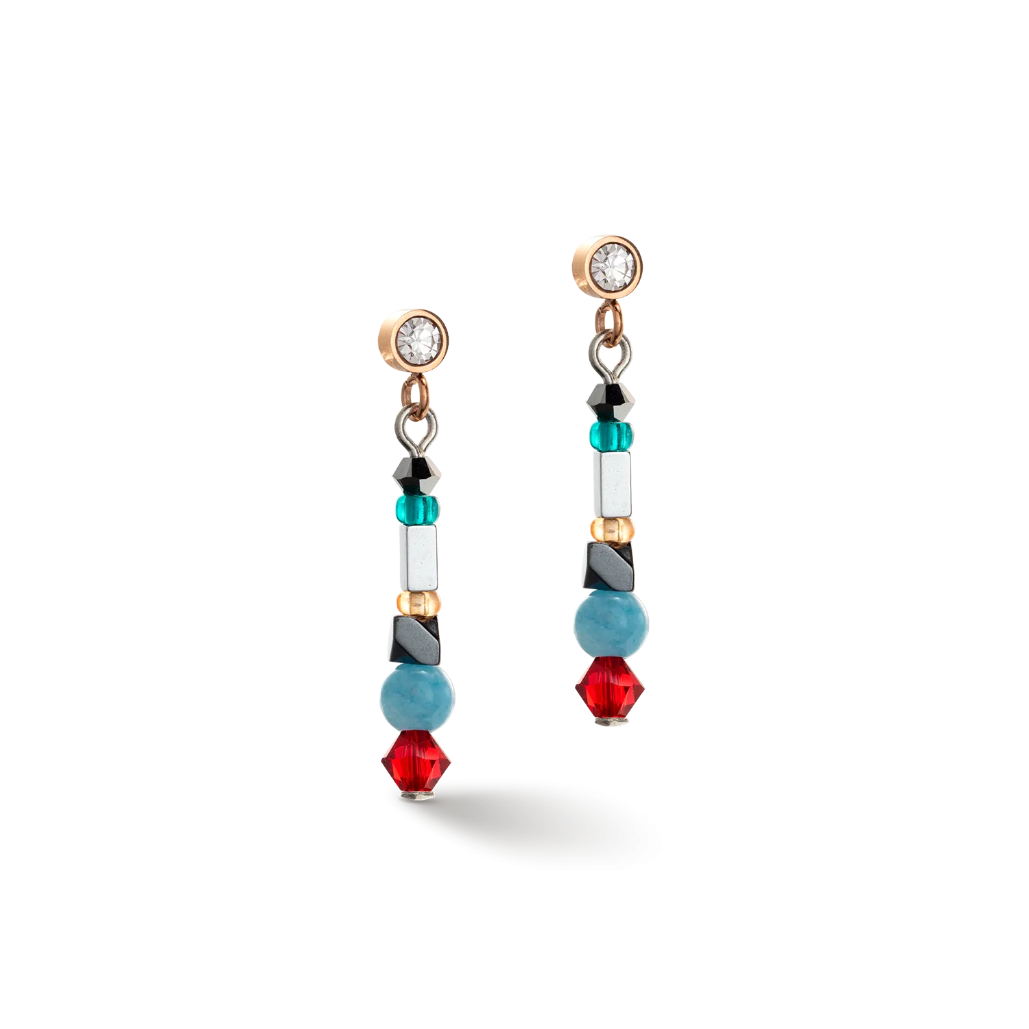 Sparkling Dot Gemstone earrings multicolour vintage