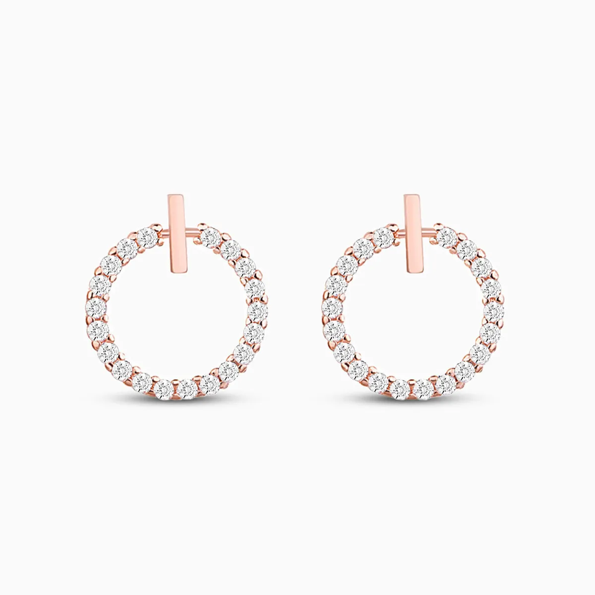 Sparkling Open Circle Stud Earrings