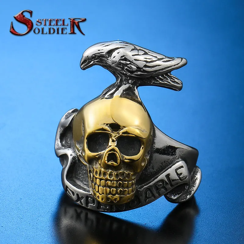 Steel soldier New Arrival! Stainless Steel the Expendables Ring For Men Wholesale Exclusive Sale Men's Jewelry