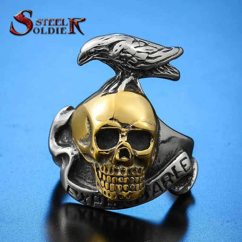 Steel soldier New Arrival! Stainless Steel the Expendables Ring For Men Wholesale Exclusive Sale Men's Jewelry