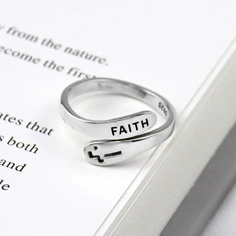 Sterling Silver Faith Ring