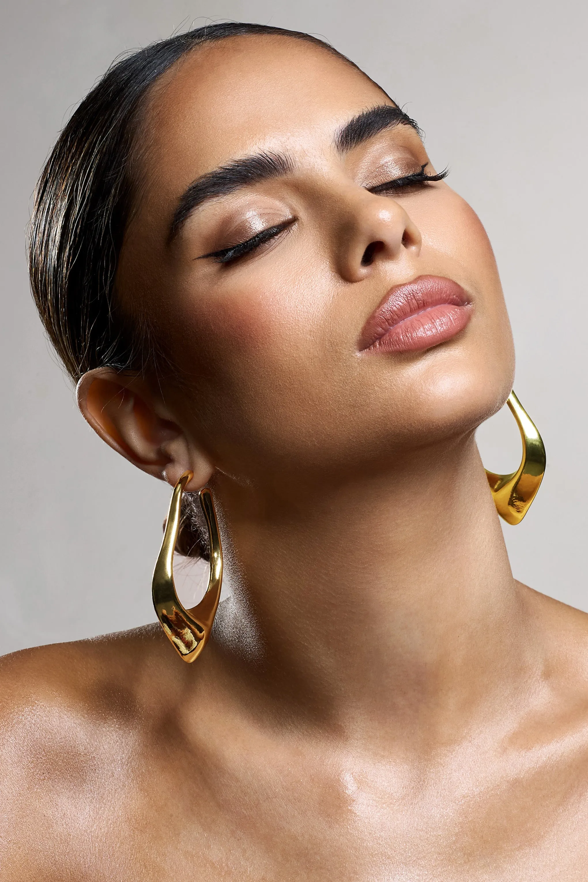 Tanzania | Gold Abstract Dangle Hoop Earrings