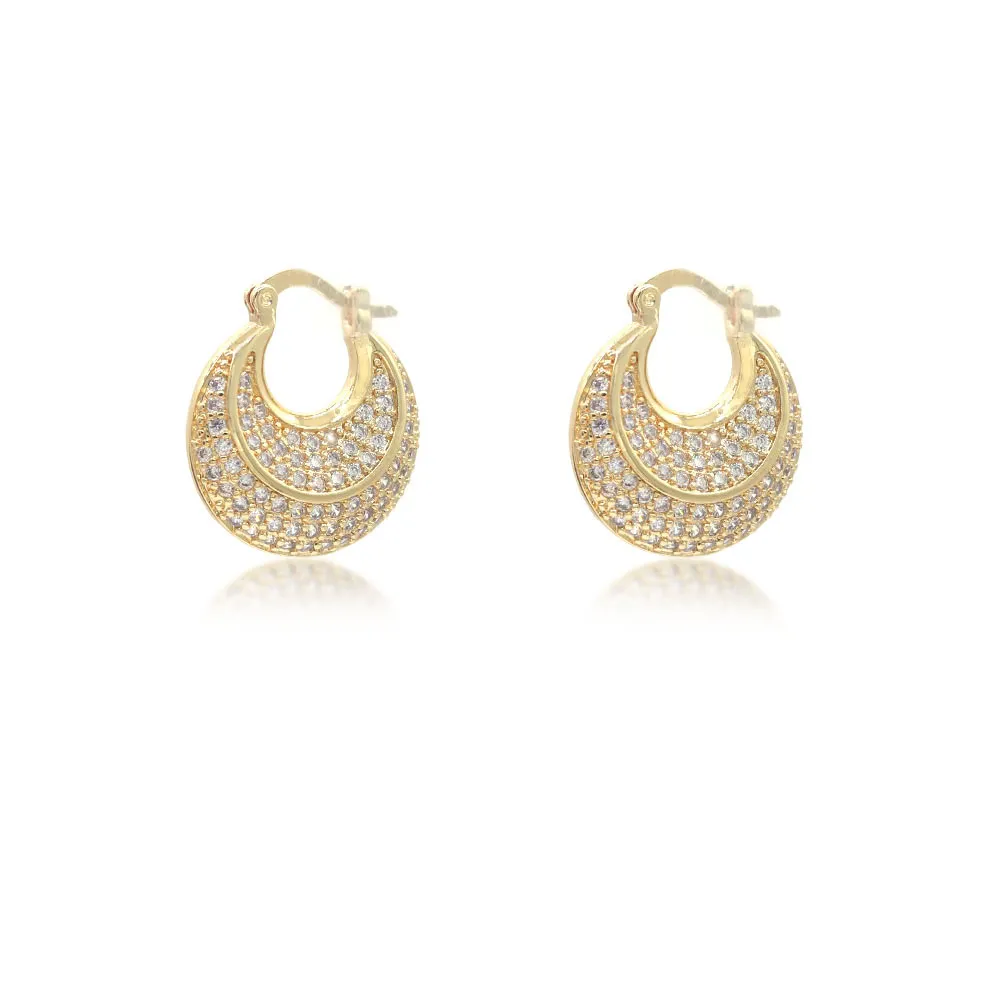 Thich Rhinestone Pave Hoop Earrings