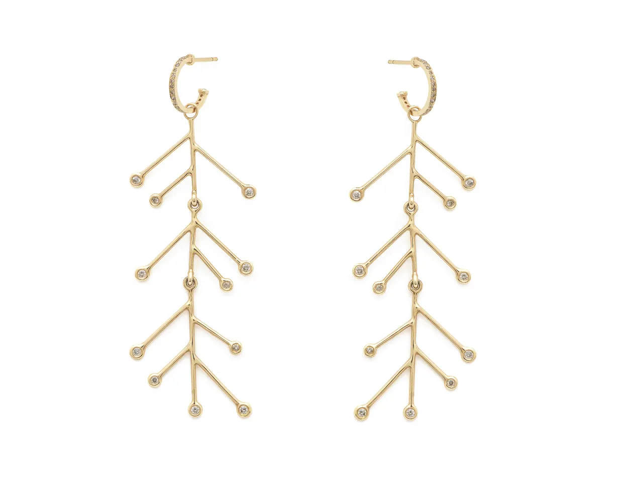 Tiny Hoops and Hanging Diamonds Earrings