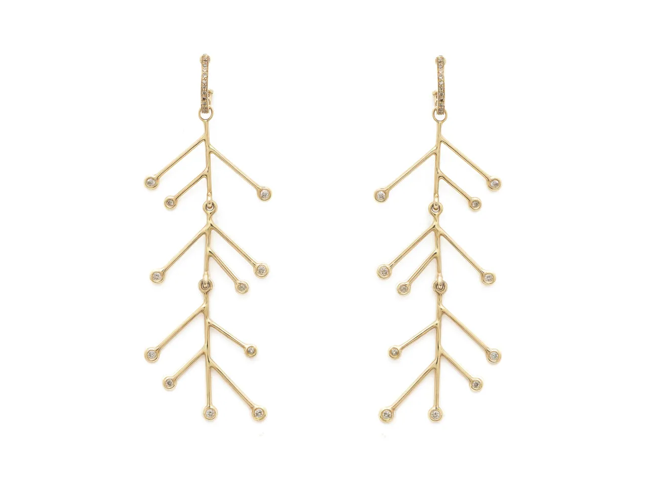 Tiny Hoops and Hanging Diamonds Earrings