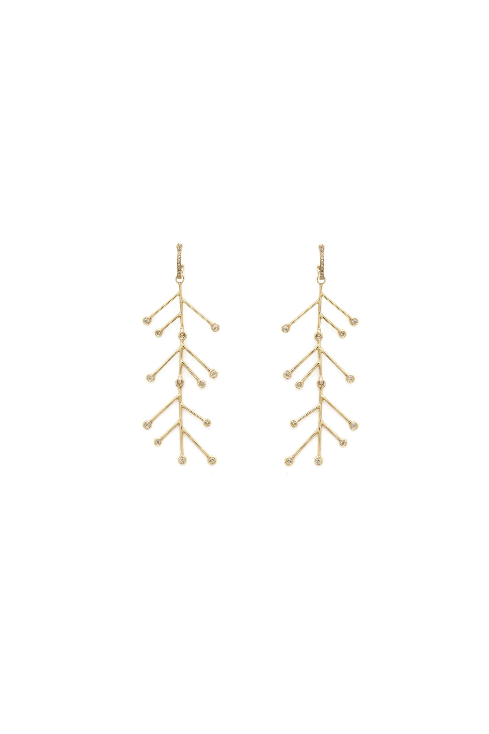 Tiny Hoops and Hanging Diamonds Earrings