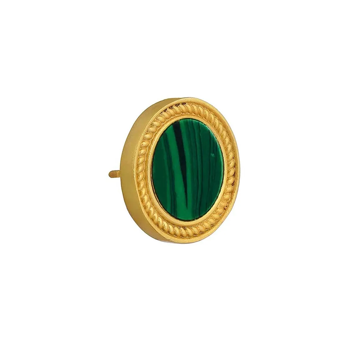 Tranquil Life Stud Earrings with Malachite - Abundance