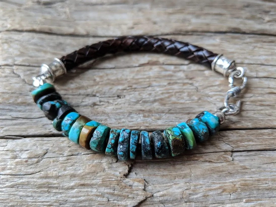 Turquoise Leather Bracelet - Men's/Unisex