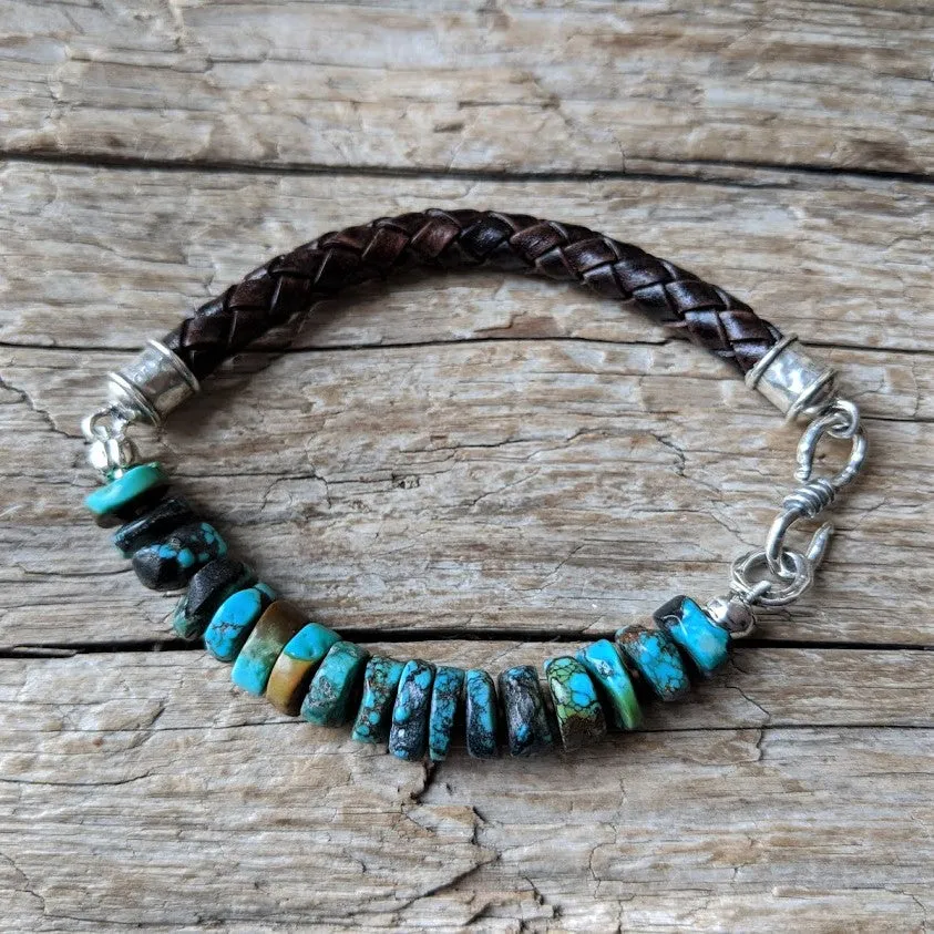 Turquoise Leather Bracelet - Men's/Unisex