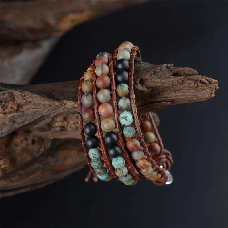 Unique Wrap Leather Strands Bracelets