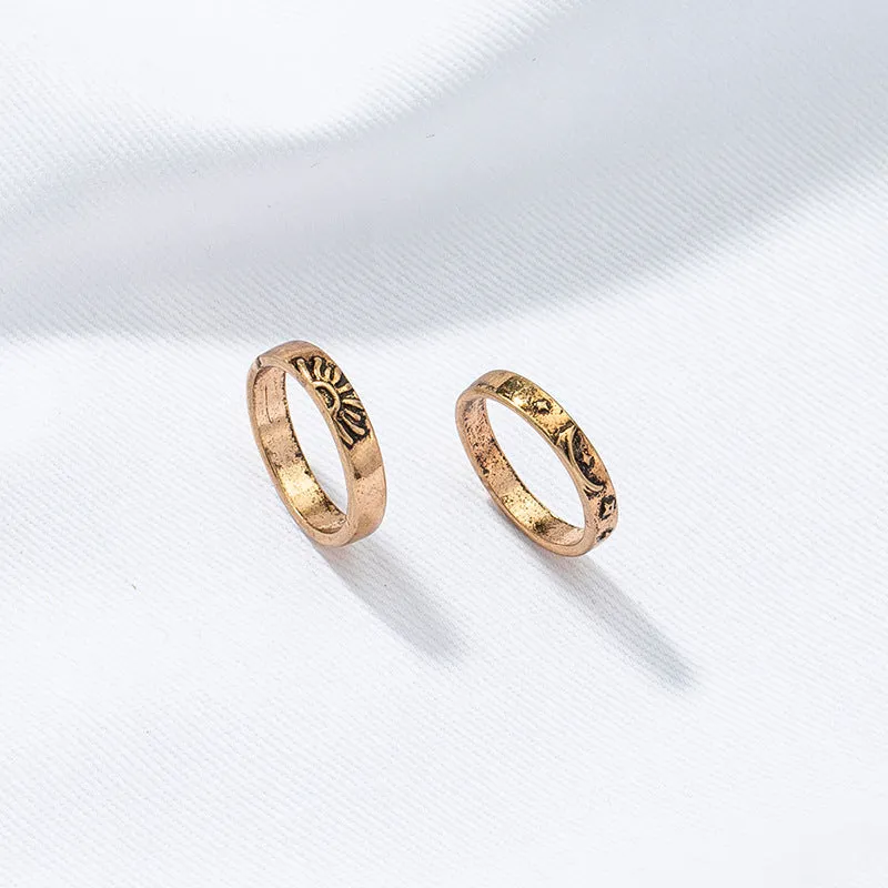 Vintage Celestial Ring Duo: Summer Must-Haves for Europe and America