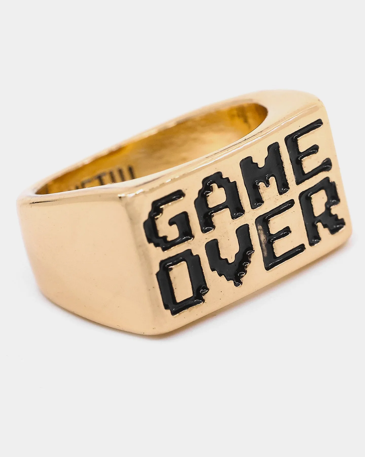 Wild For The Weekend Game Over Signet Ring Gold