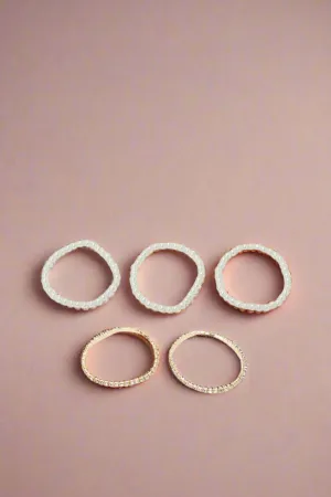 Women Gold Embellished Bracelets Set (5 Piece)