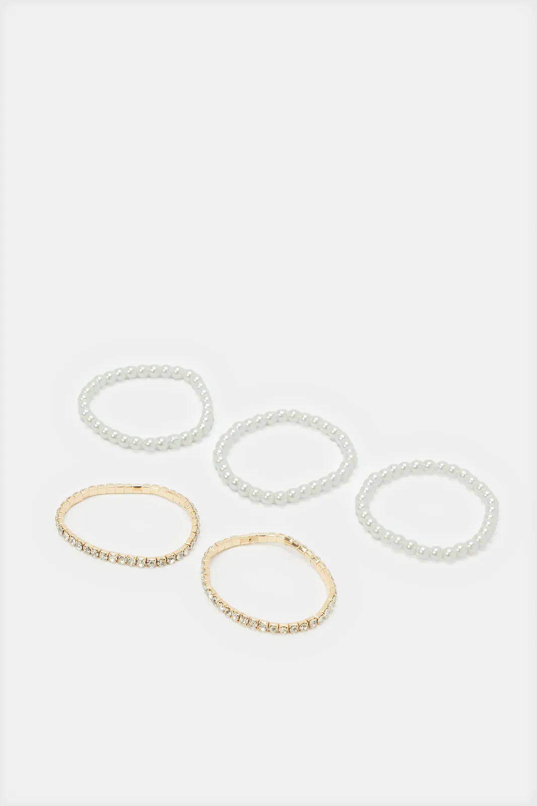 Women Gold Embellished Bracelets Set (5 Piece)