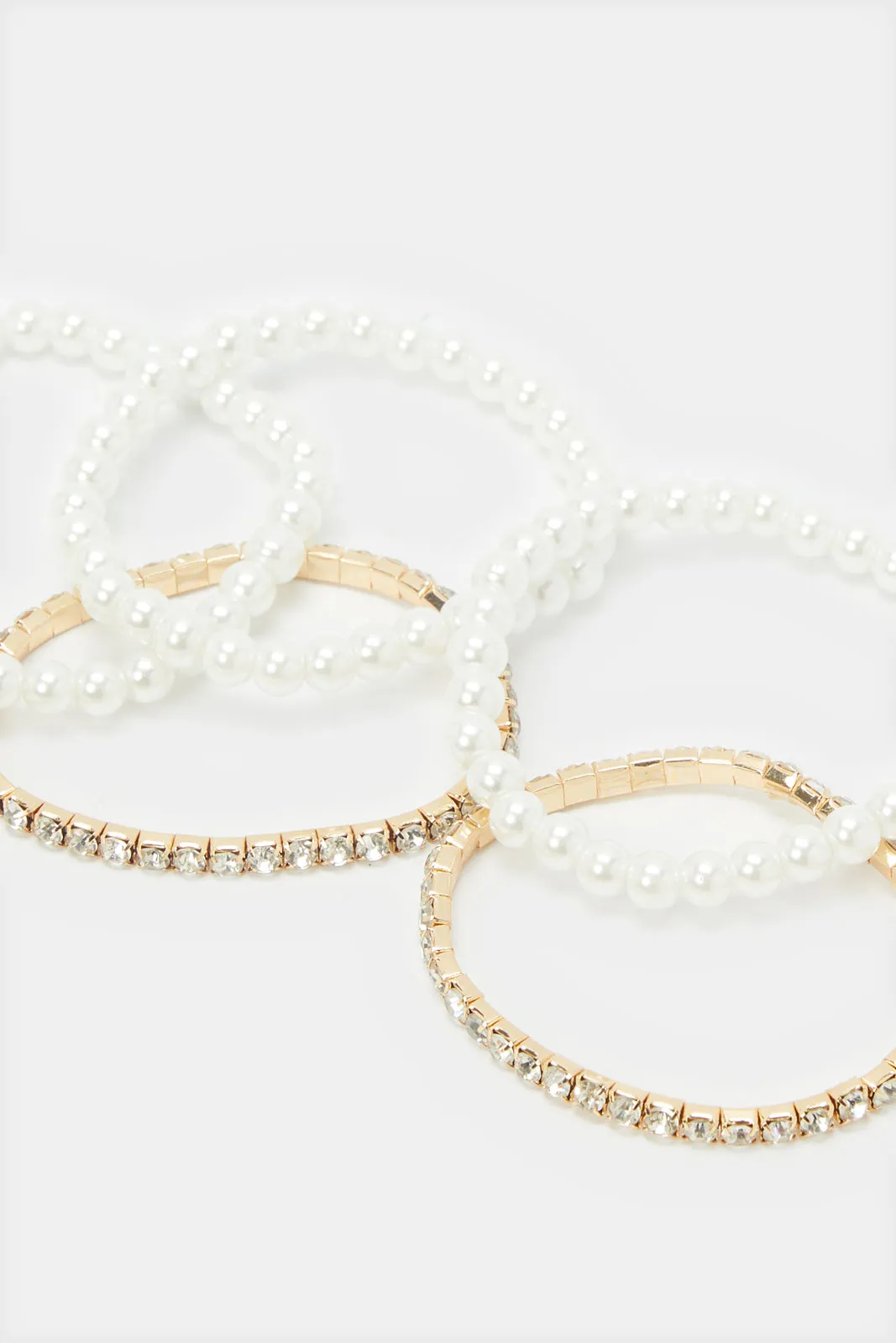 Women Gold Embellished Bracelets Set (5 Piece)